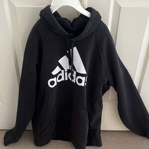 Adidas men’s Black and White Logo Hoodie
